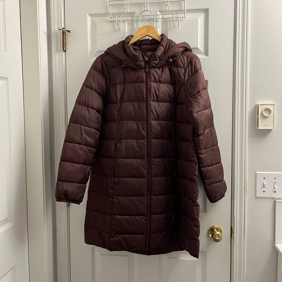 Reitmans - Burgandy Long Puffer Coat - Size XL - Picture 1 of 3